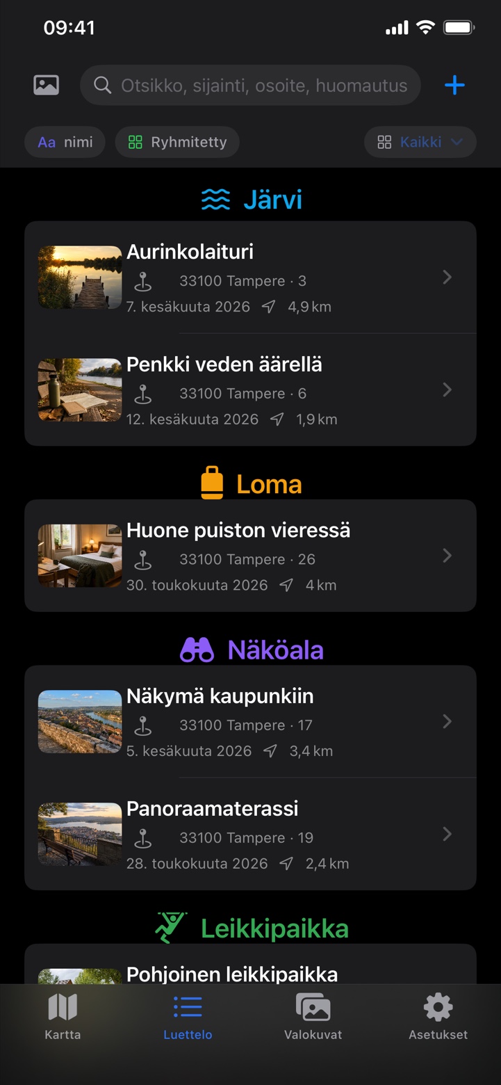 Placebook - Omat paikat Screenshot