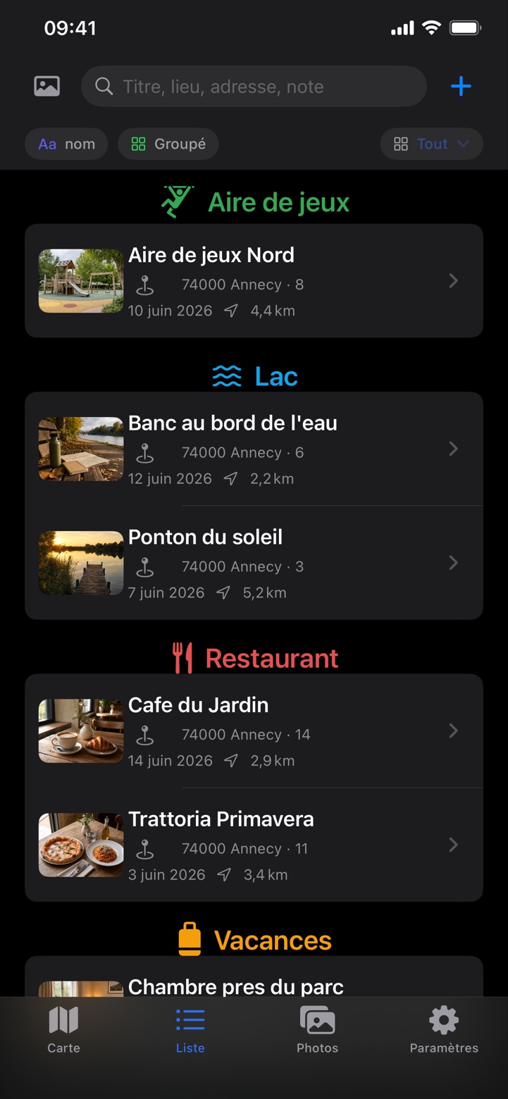 Placebook - Mes lieux Screenshot